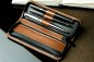 Preview: RV-Schreibgeräteetui TRIO - CAMBRIDGE Top Grain Leder - hellbraun